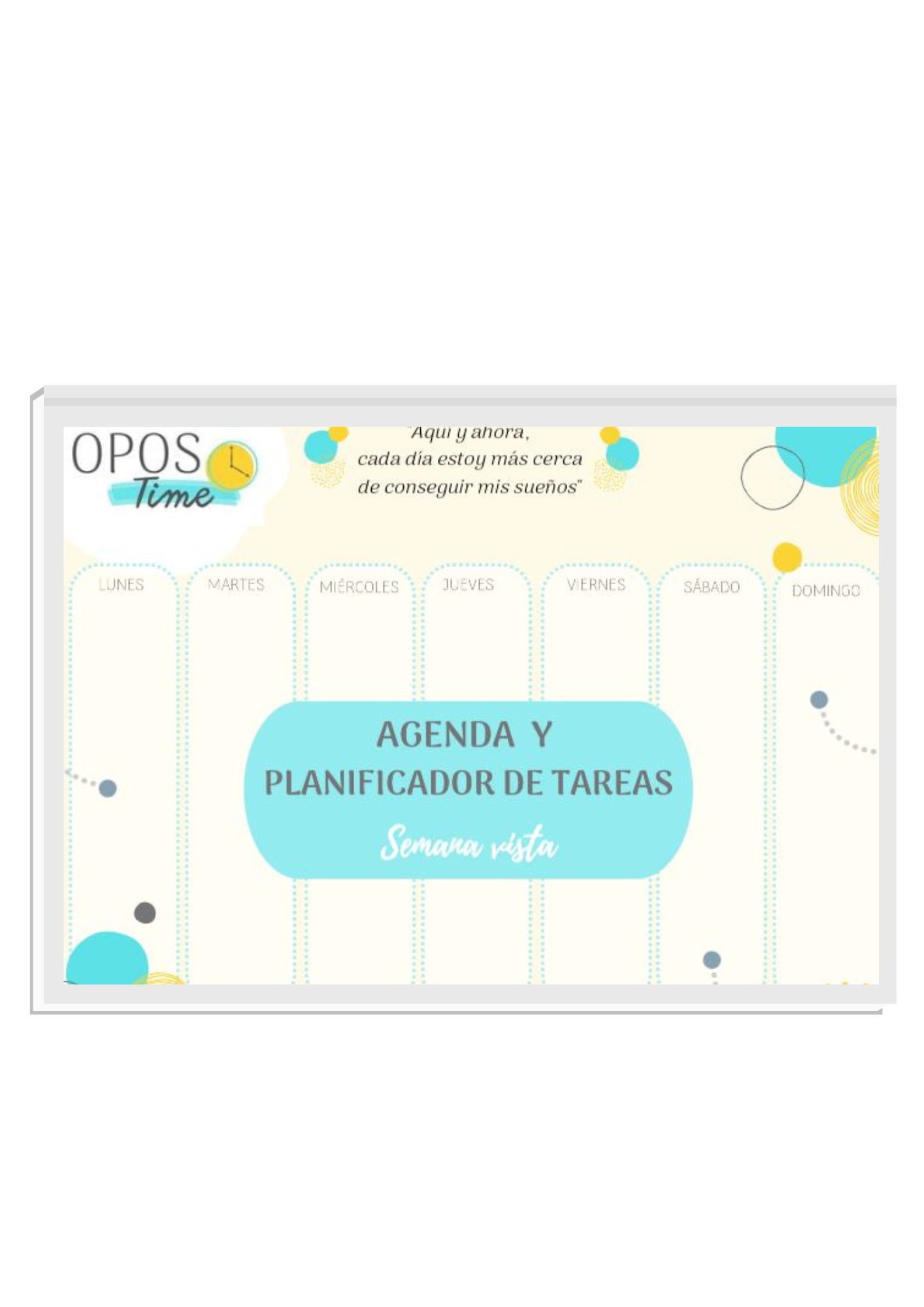 Agenda Planificador de tareas OposTime Mi cuaderno de oposiciones OposTime