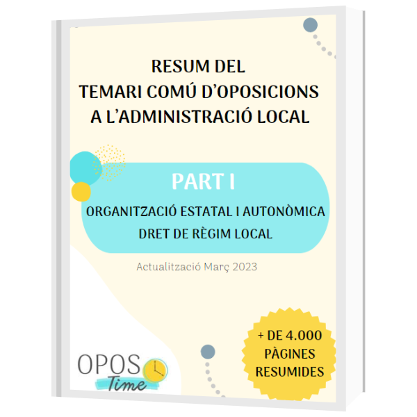RESUM PART I ADMINISTRACIO LOCAL Temario OposTime I